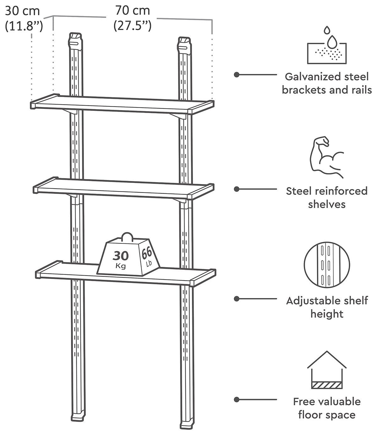 Keter 70cm Shelving Kit