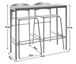 Stella Metal Bar Table & 2 Black Bar Stools