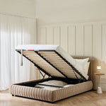 Beatrix Double End Lift Ottoman Bed - Mink | Elegant Home Arrangement