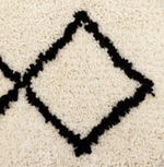 Diamond Tufted Cream & Black Rug 120x170cm | Modern Living Room Floor Rug Carpet