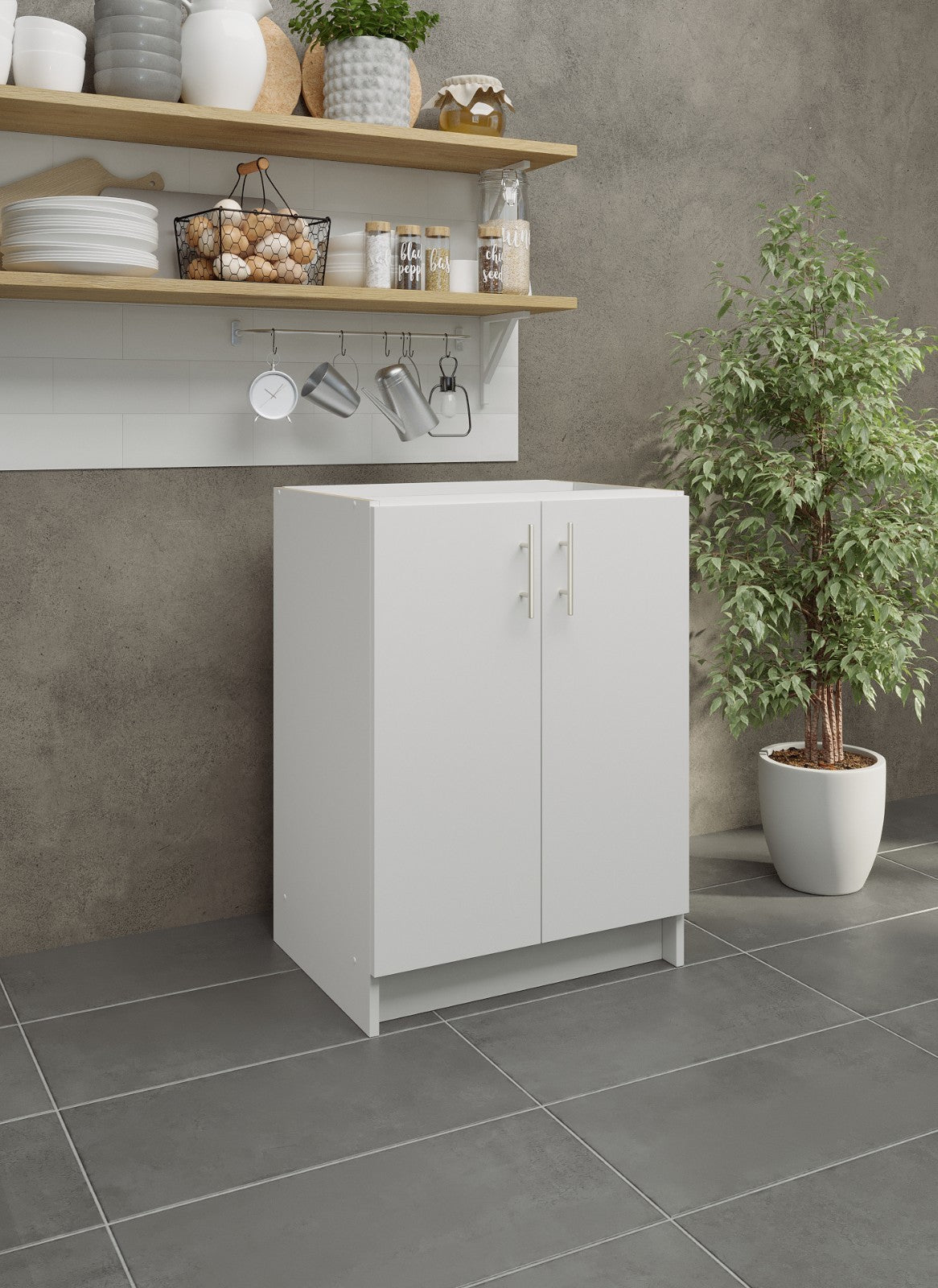 JD Greta Fixed Height Kitchen Base Unit 600mm - White Matt A-