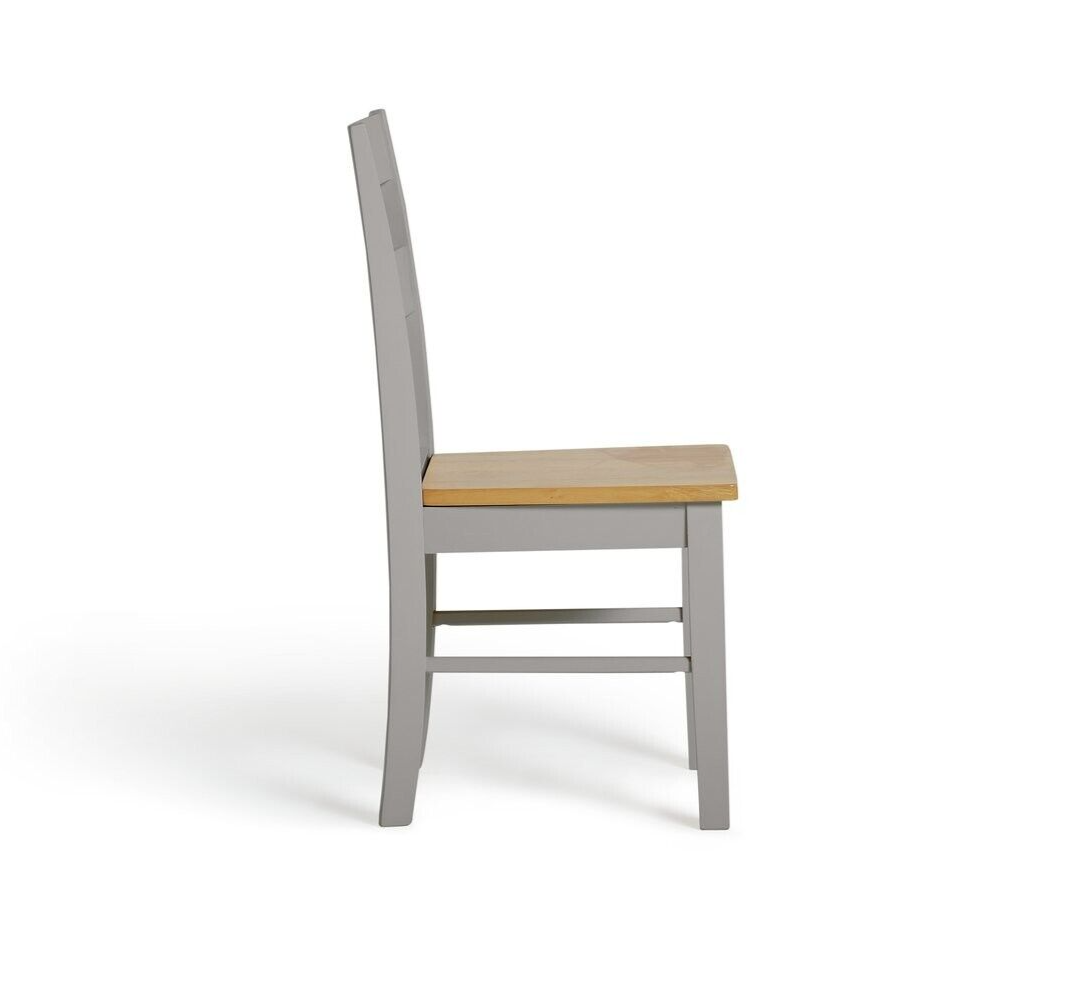 Chicago Solid Wood Table Bench & 2 Grey Chairs