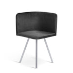 Elsie Black Dining Table & 4 Charcoal Chairs | Ultra-modern Mealtime Setting