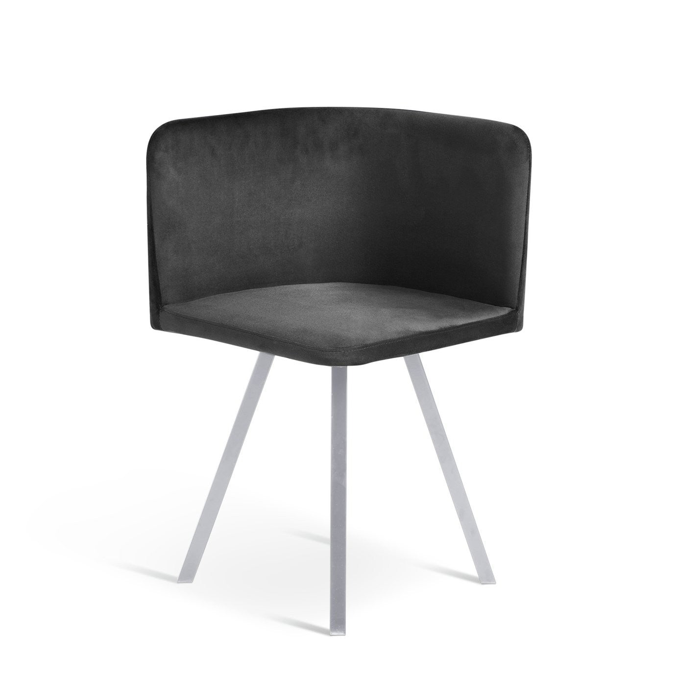 Elsie Black Dining Table & 4 Charcoal Chairs | Ultra-modern Mealtime Setting