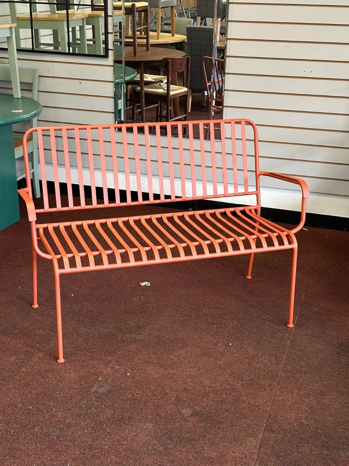 Indu 2 Seater Metal Garden Bench - Red (S)