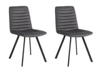 Keaton Pair of Velvet Dining Chairs - Charcoal