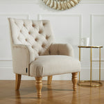 Birlea Padstow Fabric Accent Chair - Wheat |Elegant button back occasional chair