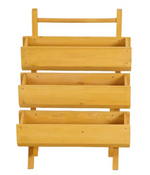 McGregor Stepped Timber Garden Planter | Wooden Outdoor Plant Stand Planter