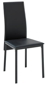 Lido Glass Extending Dining Table & 6 Black Chair ( B Grade 47231 - 45168 )
