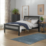 Aubrey Double Wooden Bed Frame - Charcoal | Simple style of shaker furniture