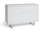 Home Sleigh 3 Door 1 Drawer Sideboard - White Gloss | Furniture for Living Room