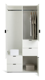 Zeke 2 Door Wardrobe - White | Bright Minimalist Styling