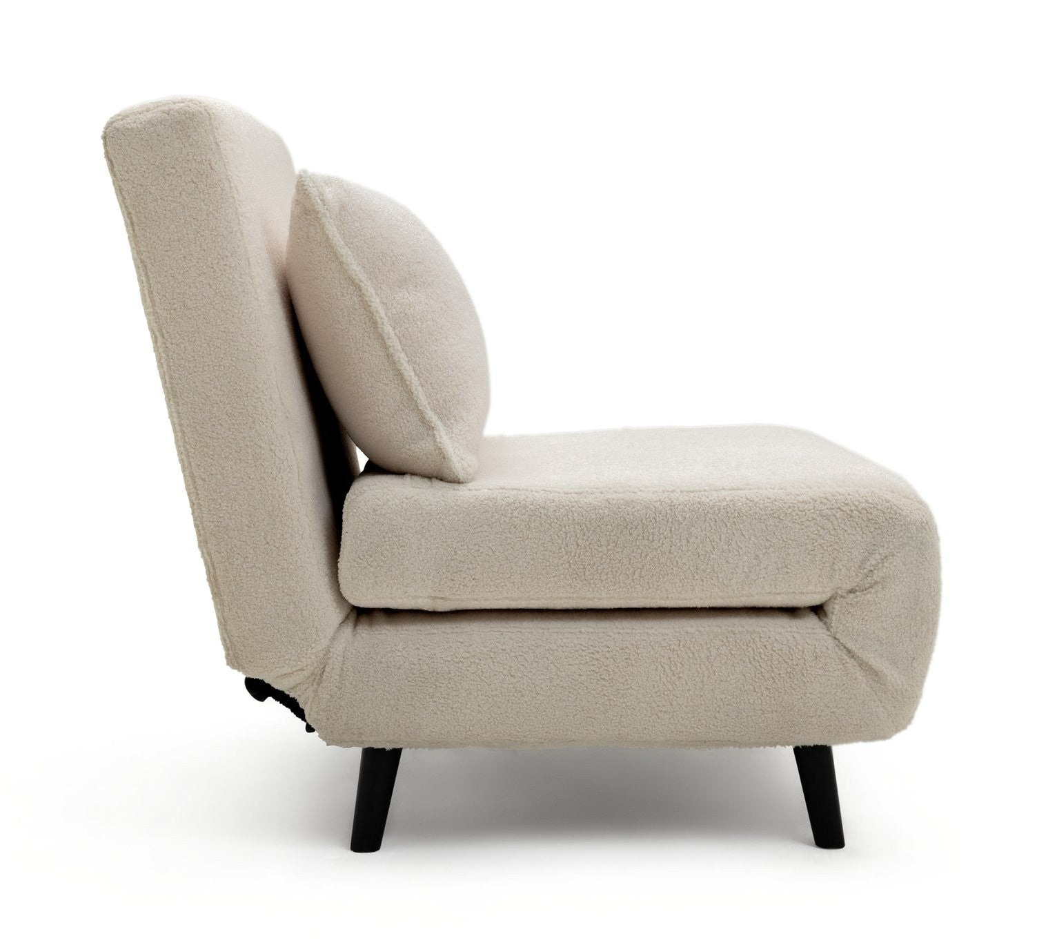 Roma Single boucle Chairbed - Cream | Small Sofa Bed Guest Chair