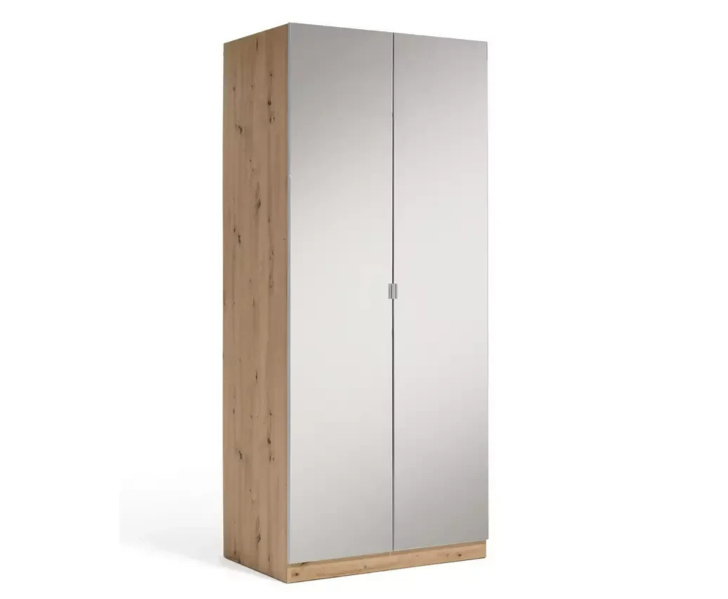 Munich 2 Door Mirror Wardrobe - Oak Effect | Modernity Style Walk-In Closet