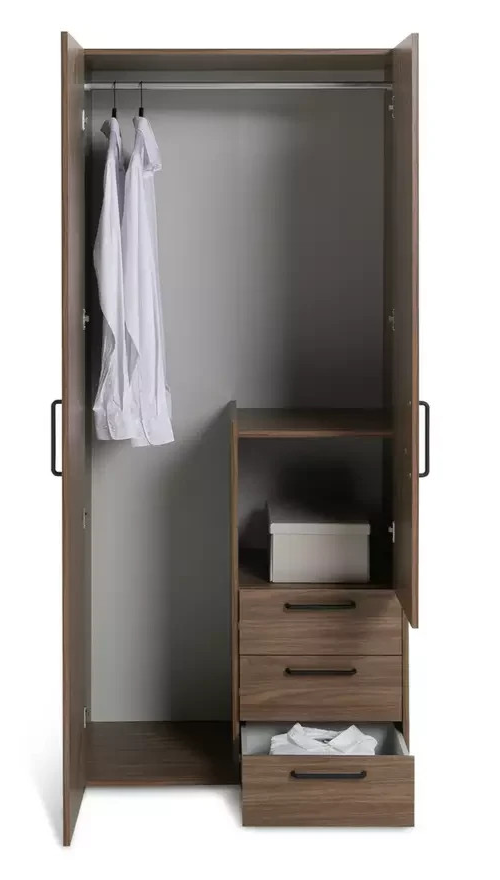 Oldham 2 Door 3 Drawer Wardrobe - Walnut ( B Grade )