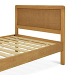 Kids Single Rattan Bed Frame - Oak Stain | natural rattan bed kids