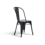 Industrial Pair of Metal Dining Chairs-Matt Black | Industrial dining chairs