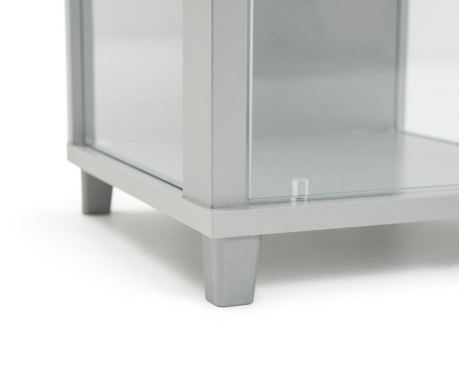 Home 1 Door Glass Display Cabinet - Silver | Modern Home Showcase
