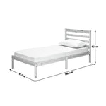 Kaycie Single Bed Frame 3FT With Headboard - Wooden - Pine - Without Mattress