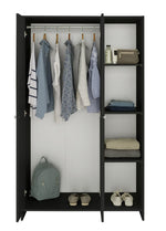 Home Seville 2 Door Open Shelf Wardrobe - Anthracite | Open shelf wardrobe