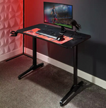 X Rocker Panther Gaming Desk Black | Sturdy Computer Desk with LED Lights Modern