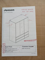 Jenson 3 Door 4 Drawer Mirror Wardrobe - Black (1107)