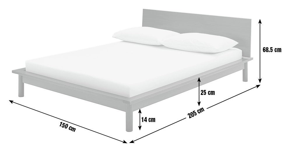 Akio Double Wooden Platform Bed Frame - Walnut | Platform bed frame double