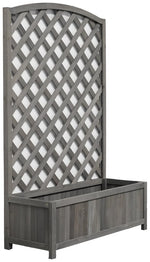 Large Lattice Wooden Planter - Grey ( B Grade 12697 )