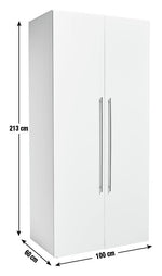 Atlas 2 Door Tall Wardrobe - White | Clean Modern Aesthetic