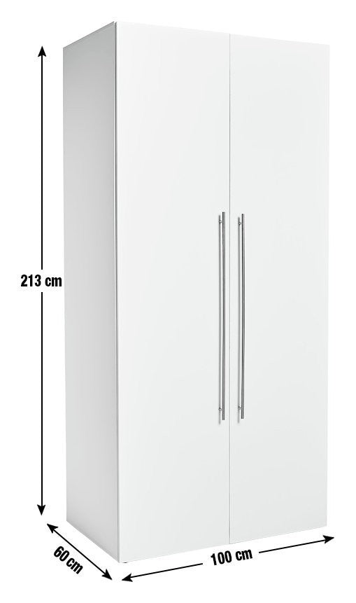 Atlas 2 Door Tall Wardrobe - White | Clean Modern Aesthetic