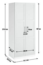 Habitat Munich Panelled 2 Door Wardrobe - Grey