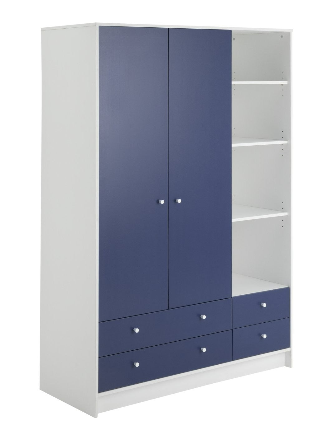 Kids Malibu 2 Door 4 Drawer Wardrobe - Blue | Functional kids clothes storage