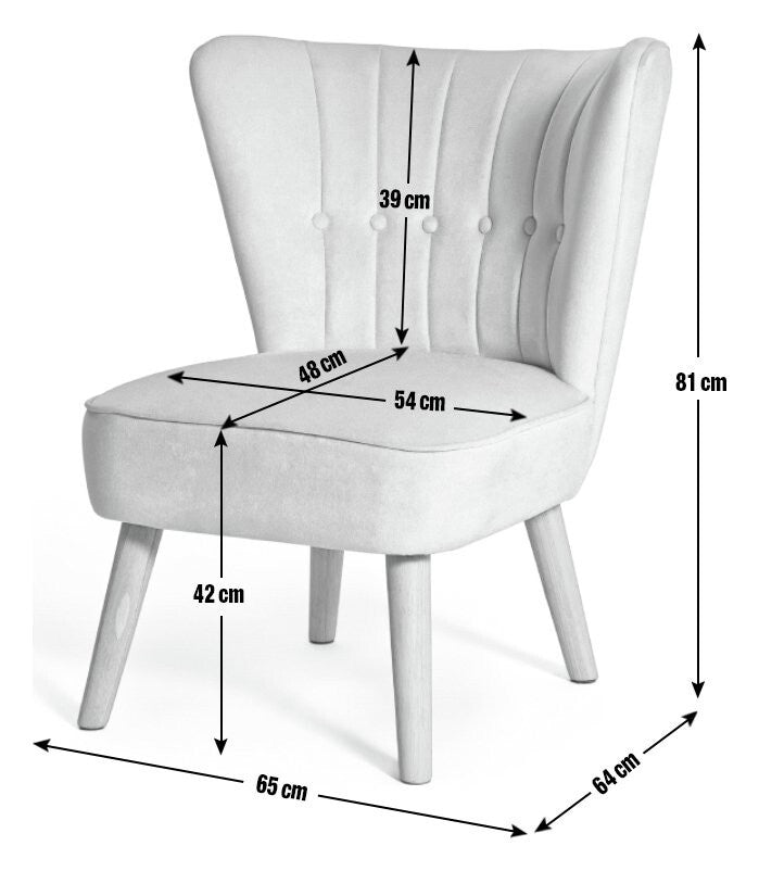 Habitat Alexis Velvet Cocktail Chair - Charcoal