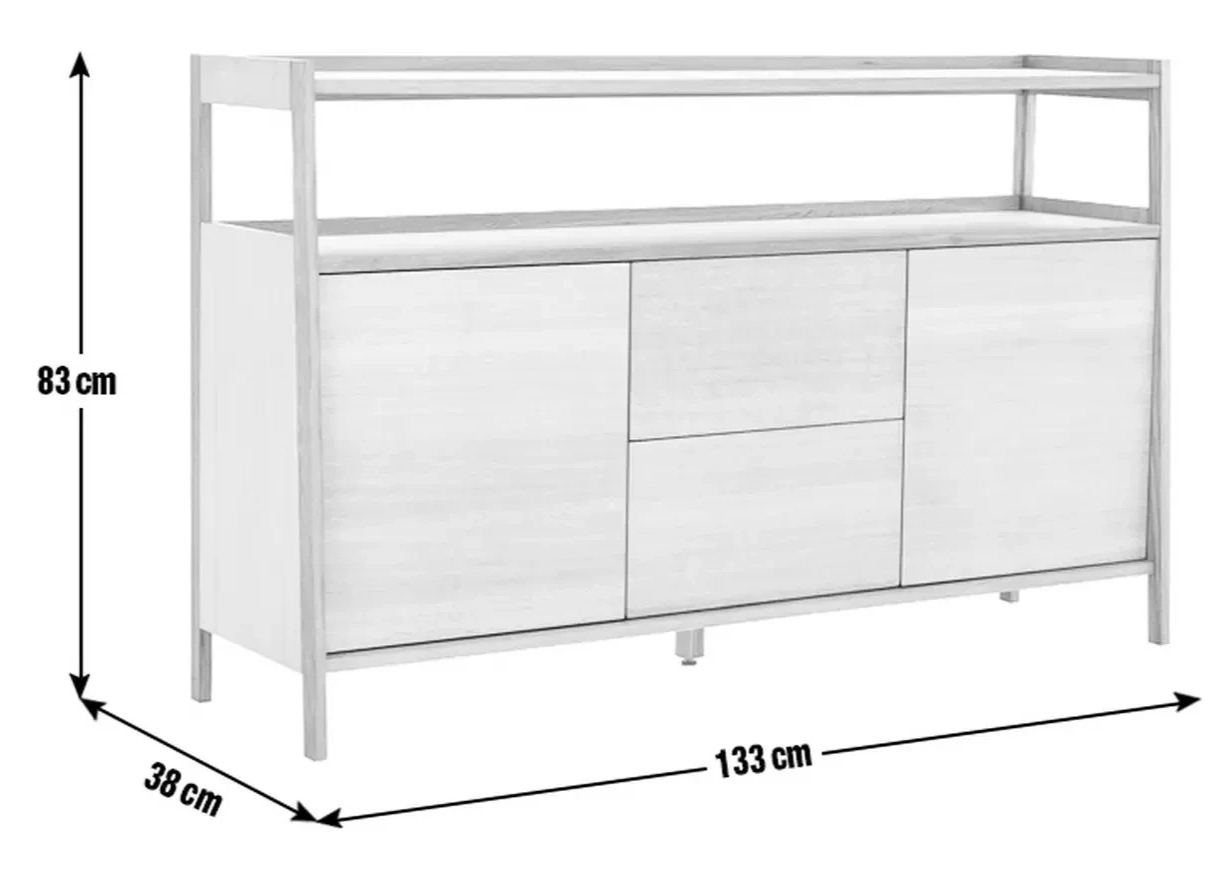 Marston 2 Door 2 Drawer Sideboard Natural | Wooden Storage Cabinet Furniture