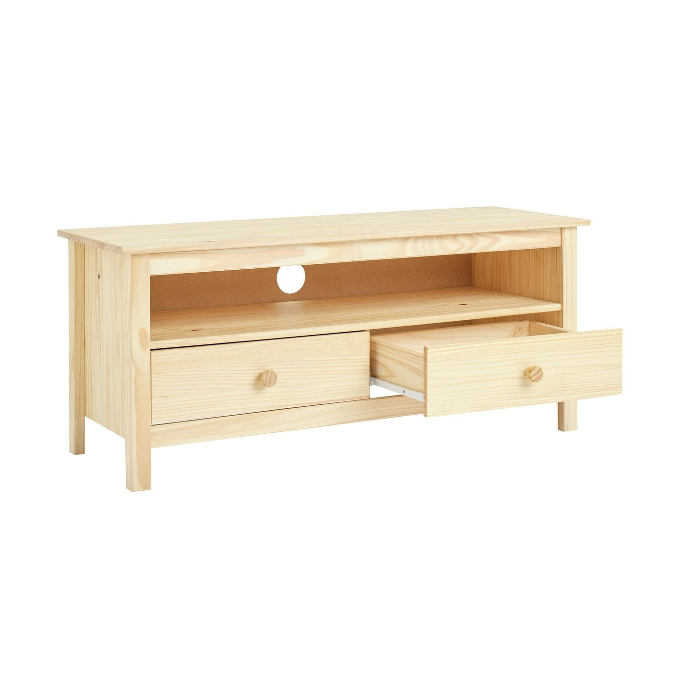 Home Logan 2 Drawer TV Unit - Pine | Media Furniture