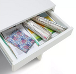 Home Pepper 2 Drawer Desk White | Modern Home Office Computer Study Work Desk Fu