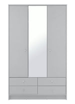 Malibu 3 Door 4 Drawer Mirror Wardrobe - Grey ( B Grade 47161 - 47170 )