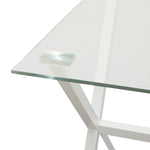 Habitat Dria 1 Drawer Office Desk White | Modern Glass Top Steel Frame Home Work