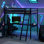 Home Gaming High Sleeper Frame With Desk – Black | Modern Teen Interior