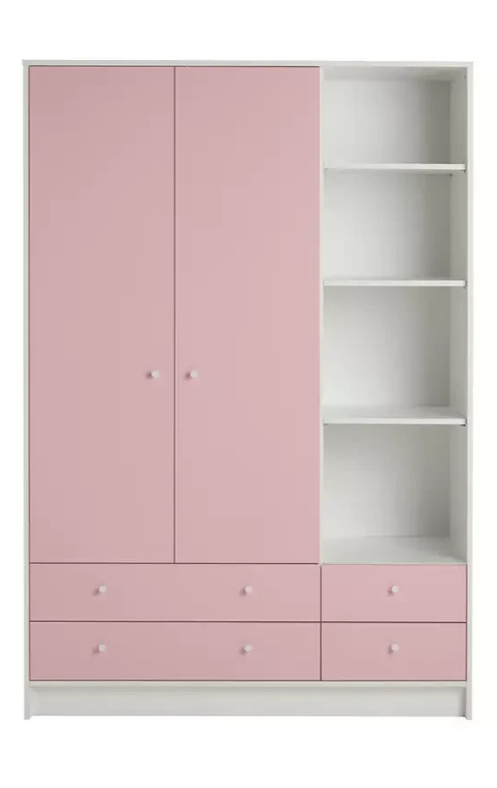 Kids Malibu 2 Door 4 Drawer Wardrobe - Pink (B GRADE 1076)