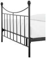 Clara Kingsize Metal Bed Frame Black | Traditional Metal Bed with Sprung Slats