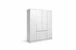 Home Malibu 4 Door 3 Drawer Wardrobe - White | Large white wardrobe with drawers