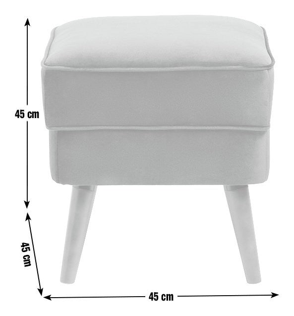 Callie Velvet Footstool - Forest Green | Plush Fabric Finish