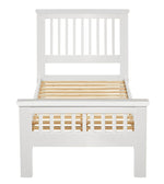 Home Aubrey Single Wooden Bed Frame - White | Sturdy Kids or Guest Bed