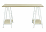 Habitat Trestle Table Office Desk White | Modern Home Office Desk with Storage