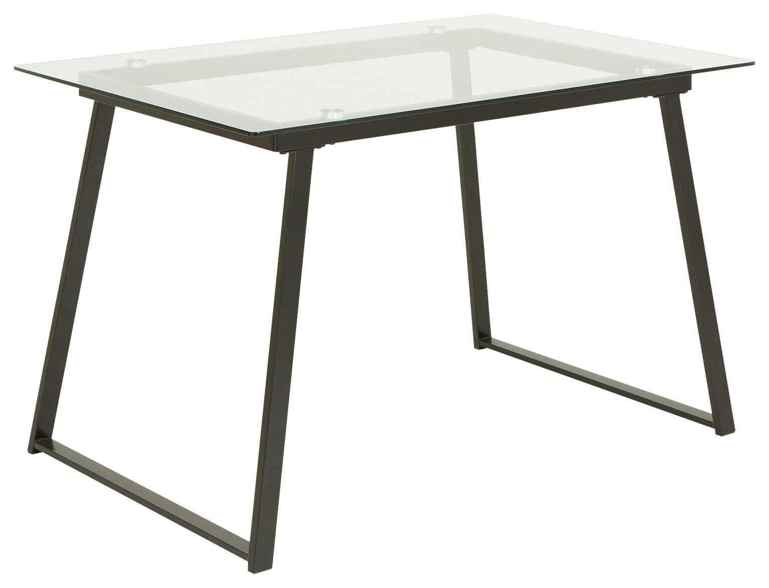 Home Tyrus Glass Dining Table & 4 Natural Chairs | Kitchen Dining Room Furniture