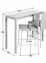 Lido Glass Grey Bar Table (TABLE ONLY)