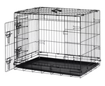 Double Door 30 Inch Pet Cage Medium | Metal Dog Crate Animal Kennel Furniture