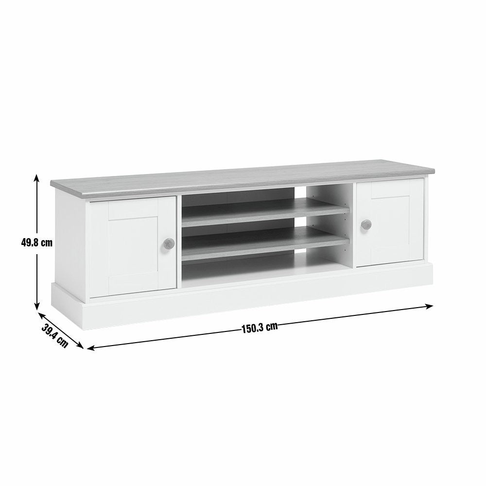 Home Winchester 2 Door TV Unit - Cream | Elegant Media Storage