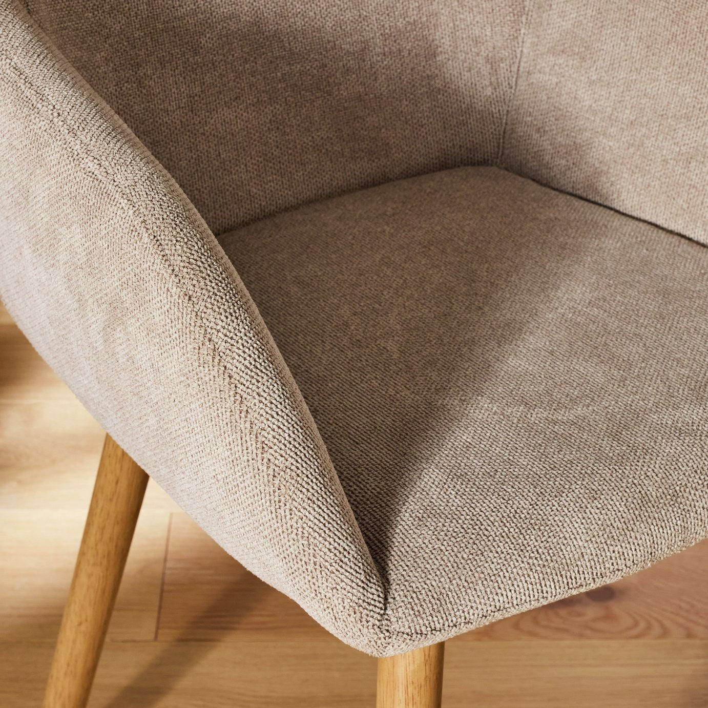 Home Alarik Pair of Fabric Dining Chairs - Natural | Kitchen Table Chair Set